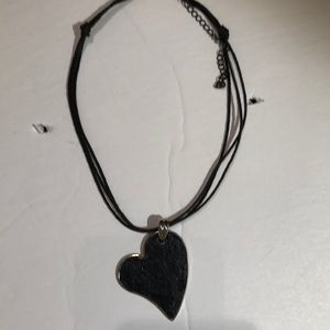 Wonky  leather and rope heart